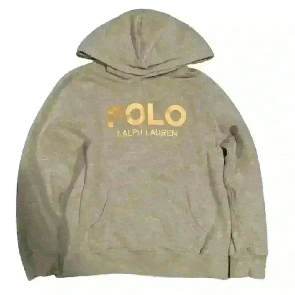 Polo Ralph Lauren  grey sweater with gold letters